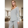 Kadın Puantiyeli Dantelli Pijama Takımı Rahat Pamuklu Örme Kışlık Şık Görünüm Dayanıklı Malzeme