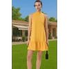 Kadın Rahat Kesim Mini Poplin Dokuma Elbise Yaz Mevsimi Günlük Tarz Seçkin Malzeme Premium Kalite
