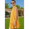 Kadın Rahat Kesim Mini Poplin Dokuma Elbise Yaz Mevsimi Günlük Tarz Seçkin Malzeme Premium Kalite