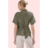 Kadın Regular Fit Kısa Kollu Gömlek Düz Desen Business Stil Günlük Kullanım Modern Tasarım