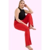 Kadın Regular Flare Pantolon Viskoz Polyester Elastan Yüksek Bel Günlük Yaz Aylarının Vazgeçilmezi