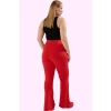 Kadın Regular Flare Pantolon Viskoz Polyester Elastan Yüksek Bel Günlük Yaz Aylarının Vazgeçilmezi