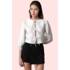 Kadın Regular Kalıp Uzun Kollu Gömlek Polyester Günlük Stil Bebe Yaka Yaz Aylarının Vazgeçilmezi