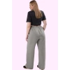 Kadın Relaxed Siluet Geniş Paça Yazlık Pantolon Rahat Kalıp Keten Görünümlü Günlük Kullanım
