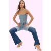 Kadın Renk Bloklu Comfort Flare Jean Yüksek Bel Günlük Ve Özel Günler Yaz Aylarının Vazgeçilmezi