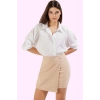 Kadın Sarong Siluetli Mini Etek Kemer Detayı ile Şık ve Rahat Günlük Kullanım Modern Tasarım