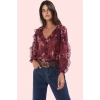 Kadın Şifon Gömlek Regular Kalıp Uzun Kol Çiçekli Desen Polyester Yaz Aylarının Vazgeçilmezi