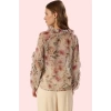 Kadın Şifon Gömlek Regular Kalıp Uzun Kol Çiçekli Desen Polyester Yaz Aylarının Vazgeçilmezi