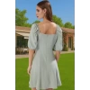 Kadın Şık A Kesim Mini Elbise Pamuk Polyester Dokuma Kumaş Şık Görünüm Özenle Seçilmiş Mükemmel Uyum
