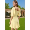 Kadın Şık A Kesim Mini Elbise Pamuk Polyester Dokuma Kumaş Şık Görünüm Özenle Seçilmiş Mükemmel Uyum