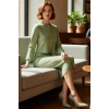 Kadın Şık Akrilik Bisiklet Yaka Uzun Kol Bodycon Midi Triko Elbise Hırka Seti Günlük Kaliteli