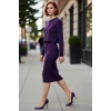 Kadın Şık Akrilik Bisiklet Yaka Uzun Kol Bodycon Midi Triko Elbise Hırka Seti Günlük Kaliteli