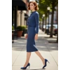 Kadın Şık Akrilik Bisiklet Yaka Uzun Kol Bodycon Midi Triko Elbise Hırka Seti Günlük Kaliteli