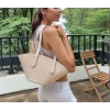 Kadın Şık Bej Suni Deri Shopper Çanta Günlük Ve İş Kullanımı İçin Özenle Seçilmiş Mükemmel Uyum