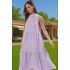 Kadın Şık Düz Kesim Kolsuz Midi Elbise Polyester Kumaş Nefes Alabilir Şık Görünüm Kaliteli İşçilik