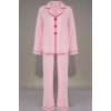 Kadın Şık Rahat Uzun Kollu Boru Paça Kalpli Biyeli Viskon Dokuma Pijama Takımı