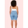 Kadın Skinny Denim Şort Yüksek Bel Düz Desenli Rahat Günlük Kombin Yaz Aylarının Vazgeçilmezi