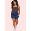 Kadın Skinny Denim Şort Yüksek Bel Kısa Boy Esnek Günlük Hafta Sonu Yaz Aylarının Vazgeçilmezi