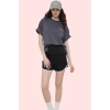 Kadın Spor Şort Polyester Biyeli Detay Renk Bloklu Desen Günlük Kullanım Dayanıklı Malzeme
