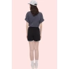 Kadın Spor Şort Polyester Biyeli Detay Renk Bloklu Desen Günlük Kullanım Dayanıklı Malzeme