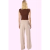 Kadın Straight Pantolon; Örme Kumaş Yüksek Bel Geniş Paça Renk Casual Yaz Aylarının Vazgeçilmezi