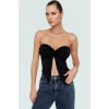 Kadın Straplez Crop Örme Bluz Buzzy Dokuma Polyester Yazlık Günlük Seçkin Malzeme Dayanıklı
