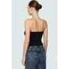 Kadın Straplez Crop Örme Bluz Buzzy Dokuma Polyester Yazlık Günlük Seçkin Malzeme Dayanıklı