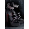 Kadın Taşlı Neon Platform İnce Topuklu Sandalet Gece Şıklığı Model