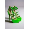 Kadın Taşlı Neon Platform İnce Topuklu Sandalet Gece Şıklığı Model