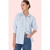 Kadın Terrycotton Dokuma Gömlek Oversize Taş Detaylı Günlük ve Şık Yaz Aylarının Vazgeçilmezi