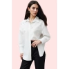 Kadın Terrycotton Dokuma Gömlek Oversize Taş Detaylı Günlük ve Şık Yaz Aylarının Vazgeçilmezi
