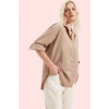 Kadın Terrycotton Kumaş Gömlek Şık Ve Rahat Günlük Stil İçin Hafta Sonu Yaz Aylarının Vazgeçilmezi