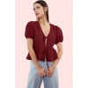 Kadın Terrycotton Kumaş Gömlek V Yaka Kısa Kollu Rahat Kesim Yaz Günlük Kullanım Hafta Sonu
