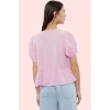 Kadın Terrycotton Kumaş Gömlek V Yaka Kısa Kollu Rahat Kesim Yaz Günlük Kullanım Hafta Sonu