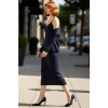 Kadın Triko Kumaş Bodycon Kesim Maxi Boy Kolsuz Elbise ve Standart Kol Hırka Seti Şık Rahatlık