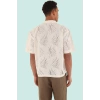 Kadın Unisex Yazlık Boxy Fit Gömlek Apaş Yaka Çiçekli Desen Kısa Kol Regular Günlük Kullanım