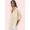 Kadın Uzun Kollu Çizgili Oversize Gömlek Dokuma Kumaş Rahat Günlük Kombinler Modern Tasarım