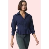Kadın Uzun Kollu Gömlek Pamuk Polyester Terrycotton Kumaş Günlük Kullanım Kaliteli Malzeme