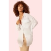 Kadın Uzun Kollu Oversize Gömlek Keten Kumaş Casual Tarz Günlük Kullanım Dayanıklı Malzeme