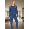 Kadın Uzun Kollu Pamuklu Pijama Takımı Galaksi Desenli Kış İçin Rahat Özenle Seçilmiş Premium Kalite