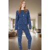 Kadın Uzun Kollu Pamuklu Pijama Takımı Galaksi Desenli Kış İçin Rahat Özenle Seçilmiş Premium Kalite