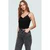 Kadın V Yaka Dantelli Askılı Örme Bluz Yazlık Şık İş Elbisesi Seçkin Malzeme Modern Stil