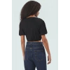 Kadın V Yaka Fitted Crop Örme Bluz Kısa Kol Yazlık Uzun Ömürlü Günlük Kullanım İçin