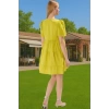 Kadın V Yaka Kısa Kollu Mini Elbise Polyester Dokuma Günlük Mükemmel Uyum Şık Görünüm Özel Tasarım