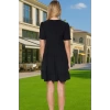 Kadın V Yaka Kısa Kollu Mini Elbise Polyester Dokuma Günlük Mükemmel Uyum Şık Görünüm Özel Tasarım