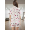 Kadın Viskon Pijama Takımı Köpek Desenli Rahat Yazlık Ev Giyim Seti Modern Stil Seçkin Malzeme