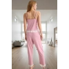 Kadın Viskoz Örme Pijama Takımı İnce Askılı Regular Kalıp Özenle Seçilmiş Seçkin Malzeme