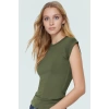 Kadın Viskoz Ribana Fitted Bluz Günlük Yazlık Rahat Kesim Özel Tasarım Seçkin Malzeme