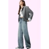 Kadın Wide Leg Denim Jean Pamuk Uzun Boy Normal Bel Günlük Kullanım Yaz Aylarının Vazgeçilmezi