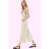 Kadın Wide Leg Pantolon Polyester Elastan Renk Yüksek Belli İlkbahar Sonbahar Günlük Kullanım